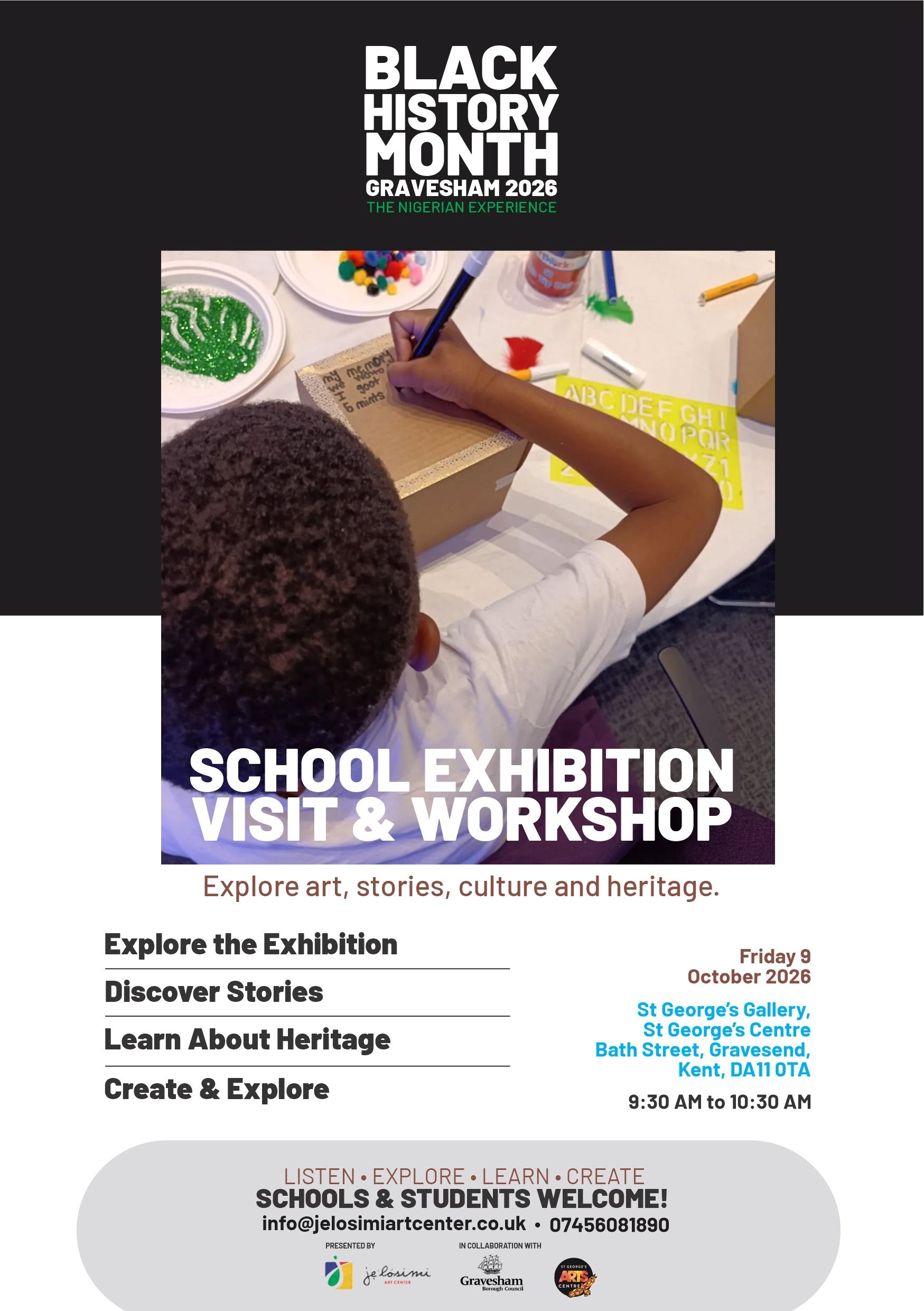  Black History Month - Exhibition Visit & Workshop for Schools 
